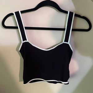 Black and White Crop Top Tank Top